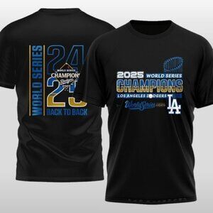 Los Angeles Dodgers 2025 Gildan Tee Back-to-Back World Series Champions Shirt